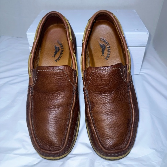 Tommy Bahama Brown Leather Men's Loafers - Picture 3 of 7